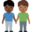 men holding hands, dark skin tone, medium-dark skin tone